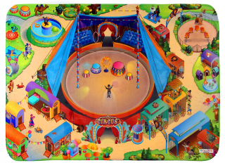 Hračky pre rozvoj lezenia - Koberec Deti Vzdelávacie Mat 3D Circus 180x130