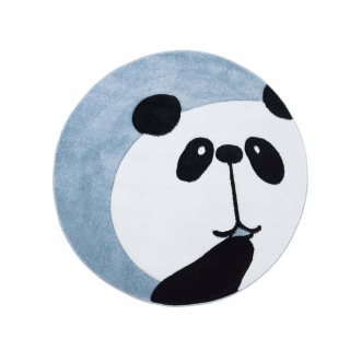 Koberec do detskej izby - Detský koberec Guľatý fi 120 Panda modrá