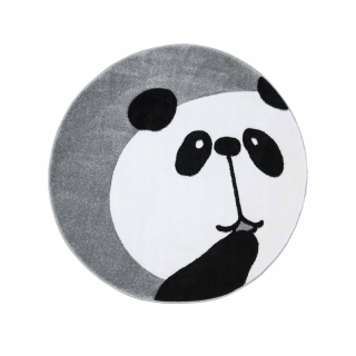 Koberec do detskej izby - Koberec Circle Okrúhly fi 120 Gray Panda