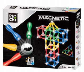 Detská stavebná hádanka na budovanie magnetických 124 položiek