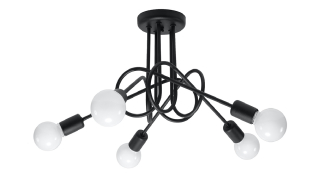 Luster do detskej izby - Detské závesné svietidlo EDISON 5 black LED SOLLUX