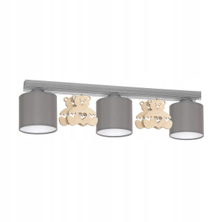 Luster do detskej izby - Detské stropné svietidlo Medvedík Gray Wood Materiál