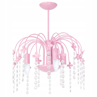 Luster do detskej izby - Detské lampa svetlo ružová luster kryštály