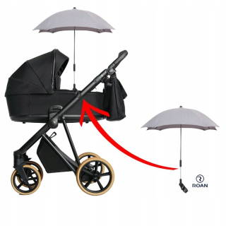 Dáždnik na kočík Roan, 50 cm, čierny