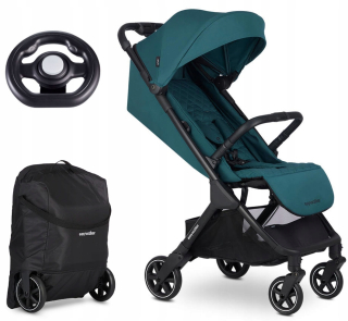 Kočík EASYWALKER Jackey Teal Green + Riadidlá na kočík Easywalker čierne