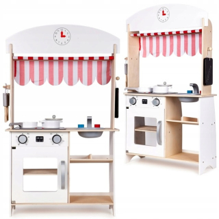 Detská kuchynka - Ecotoys drevená kuchynská linka Store Store + príslušenstvo
