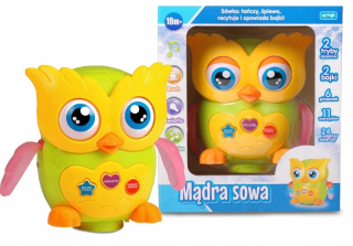 Vzdelávacia múdra sova hovorí, že spieva príbehy