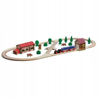 Dráha pre deti, stavebnica - Eichhorn Drevené front s Farm Train 41 El