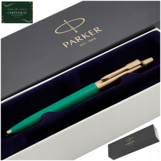 ELEGANTNÝ ZLATÝ PARKER NÁMORNÍCKY MODRÁ GUĽOVÝ BOD 24 KARÁTOV + DARČEKOVÝ CERTIFIKÁT
