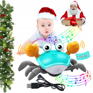 Elektronická interaktívna LED hračka krab so zvukom