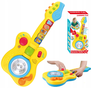 Vzdelávacia gitara. Hračkový klavír na učenie 2 v 1