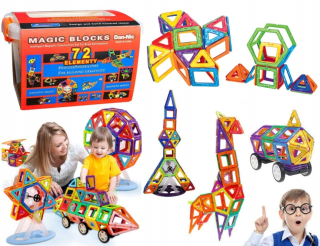 Magneticka stavebnica - Vzdelávacie Magnetické Bloky 72 Cup Elements