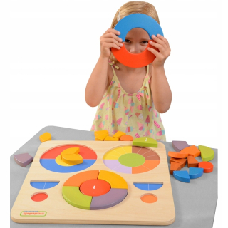 Interaktivny stolik pre deti - Vzdelávacie Drevené puzzle Masterkid Colorful UK