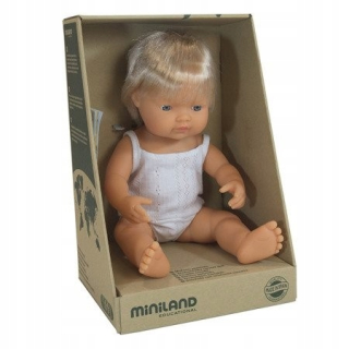 Španielska bábika - Európska blond vlasy 38 cm bábika Miniland