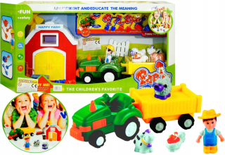 Farma figurínové zviera + traktor so svetlom 3188