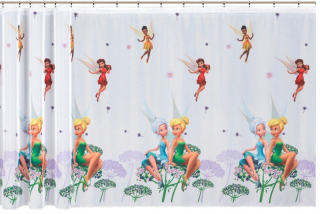 Záclony do detskej izby - Detské clona Disney 230x150 rozprávkové zvončeky