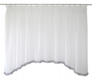 Záclony do detskej izby - Detská opona 2 mája s Pompoms 500 x 145 SZ