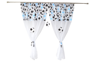 Záclony do detskej izby - Detská záclona bavlna futbalová lopta 300x250