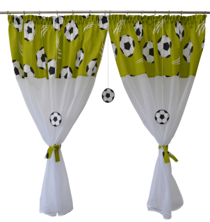 Záclony do detskej izby - DETSKÝ ZÁVES, bavlnený FUTBAL 400x160