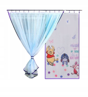 Záclony do detskej izby - Firanki záclony Detský panel Winnie POOH NAT