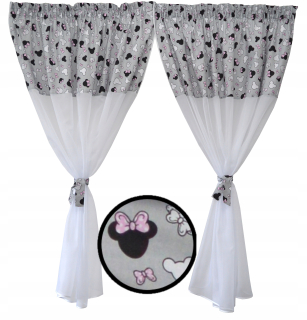 Záclony do detskej izby - Detská záclona Mouse Minnie RB Kokarda 300x160