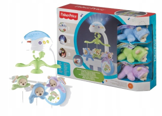 Kolotoč nad postielku - FISHER PRICE CDN41 kolotoč s medvedíkmi a