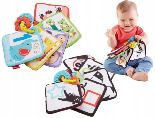 Kniha pre bábätko - FISHER PRICE Vzdelávacie Sensory karty GFX90