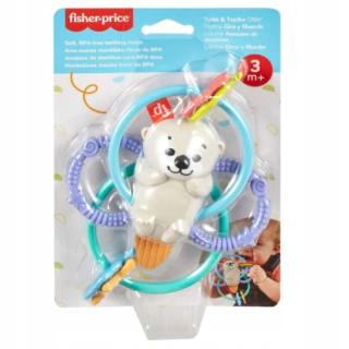 Hryzačka s hrkálkou, Fisher-Price, viacfarebná látka