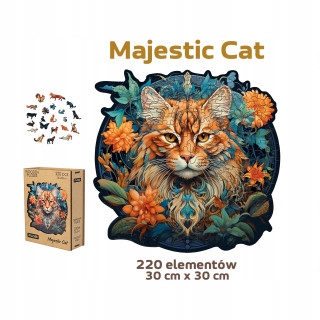 Drevené puzzle Majestic Cat FLOW - 220 dielikov - poľský výrobok