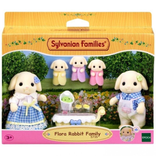 Sylvanian Families Flora rodinné králiky s trojčatami