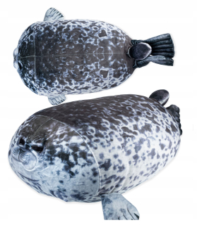Foka maskot, vypchatý plyšový vankúš, mazdatá toaleta 60 cm