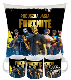 FORTNITE VANKÚŠ SADA hrnčekov darček + MENO