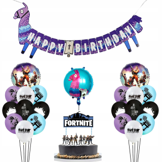 Balóny na párty - FORTNITE Sada narodeninových balónov na ozdobu 24 ks