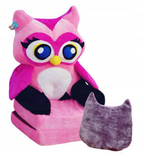 Detské kreslo - Plyšové kreslo rozkladacie maskota pouf