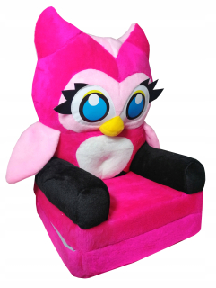 Detské kreslo - Plush Armchair Pink Sofa, Pouf, pohovka
