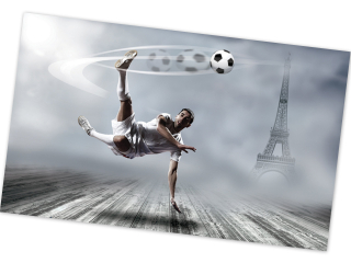 Tapeta do detskej izby - Nástenný výjav Futbalista lopty Paris 368x254 Flizelina