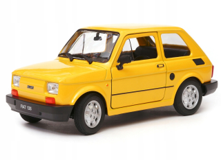 Autíčka zostava - FIAT 126P backové dieťa Kaszlak PRL 1:21 žltá