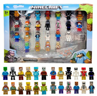 MINECRAFT FÓRKY hra BLOKY SET STEVE ZOMBI 24 ks + príslušenstvo SET