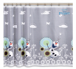 Záclony do detskej izby - Firana Land of Ice Olaf Ready Boka páskou