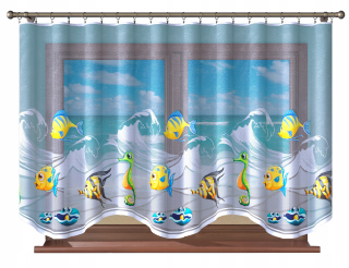 Záclony do detskej izby - Corporate Dieťa Ryba akvárium Nemo 600x160