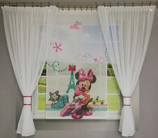 Záclony do detskej izby - Záclonový panel Minnie Mouse 200x155