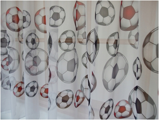 Záclony do detskej izby - Firana "Futbal Balls" Woal 200x150