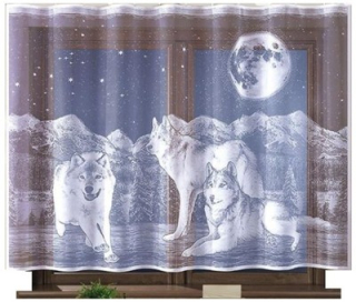 Záclony do detskej izby - Firana z kolekcie príroda Wolves 250x145cm (Ready)