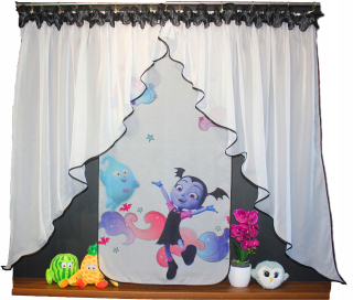 Záclony do detskej izby - Detská záclona Vampirina Black Model E 400/150