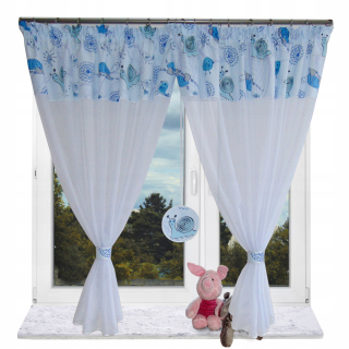 Záclony do detskej izby - Curtain slimákov / korytnačky Karn 140-160