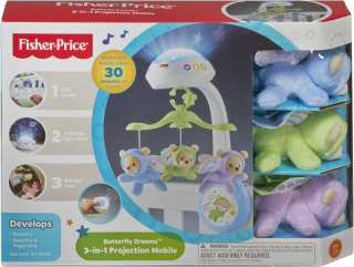 Kolotoč nad postielku - Fisher Price Carousel Postieľka 3v1 Pilot Projector