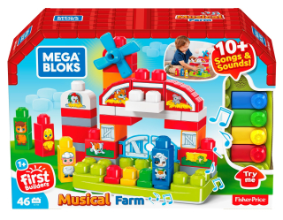 Stavebnica Mega Bloks - Fisher-Price Hudobné Farm s GCT50 zvukmi