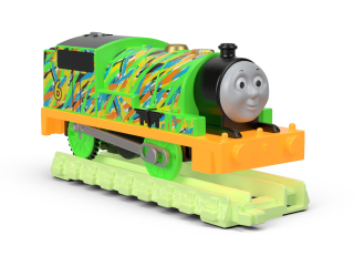 Dráha pre deti, stavebnica - Žiarivá lokomotíva Fisher-Price Piotruś FVJ74