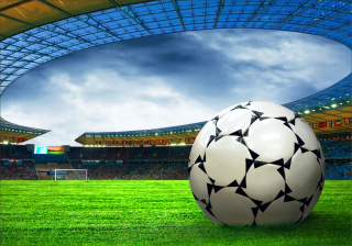 Tapeta do detskej izby - Nástenný výjav 3d futbalová lopta štadión do rozmeru