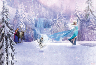 Tapeta do detskej izby - Nástenná nástenka Disney mrazená krajina ľadu 368x254 cm